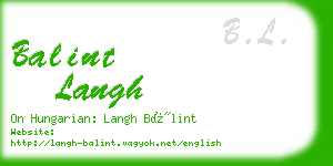 balint langh business card